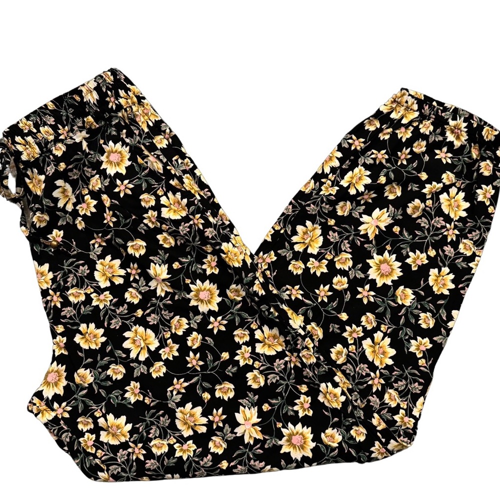 Floral joggers elastic pants